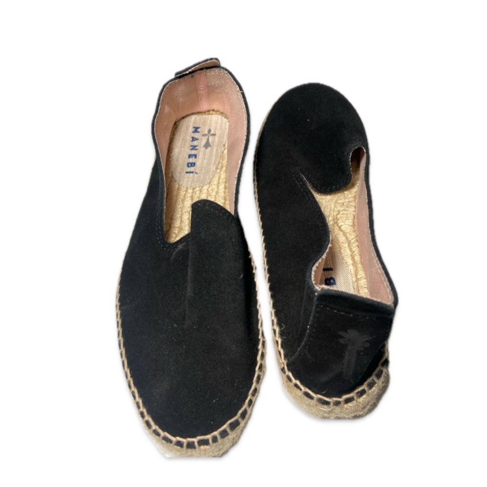 Manebi Suede Hamptons Black Espadrille Women Shoes Size 10/ EU 40 - Picture 4 of 11